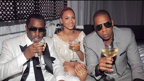 Beyoncé und Jay-Z mit Sean "Diddy" Combs bei einer Party im Jahr 2008.