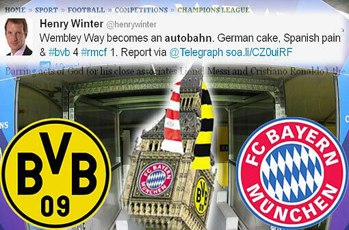 Henry Winter (Sportjournalist beim Daily Telegraph): "Die Straße zum Wembley Stadion wird zur Autobahn. Deutscher Kuchen, spanische Schmerzen" #bvb 4 #rmcf 1