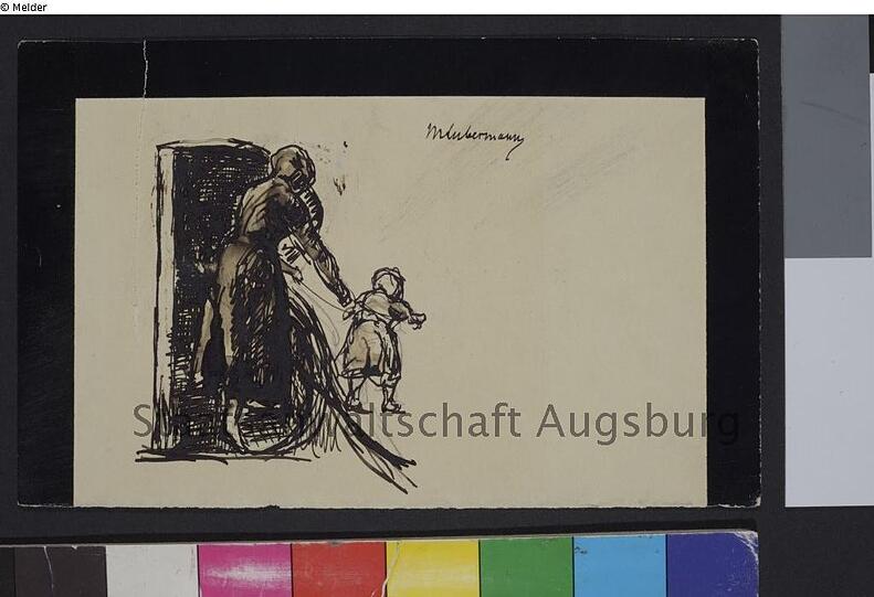Max Liebermann: "Frau mit Kind von hinten"