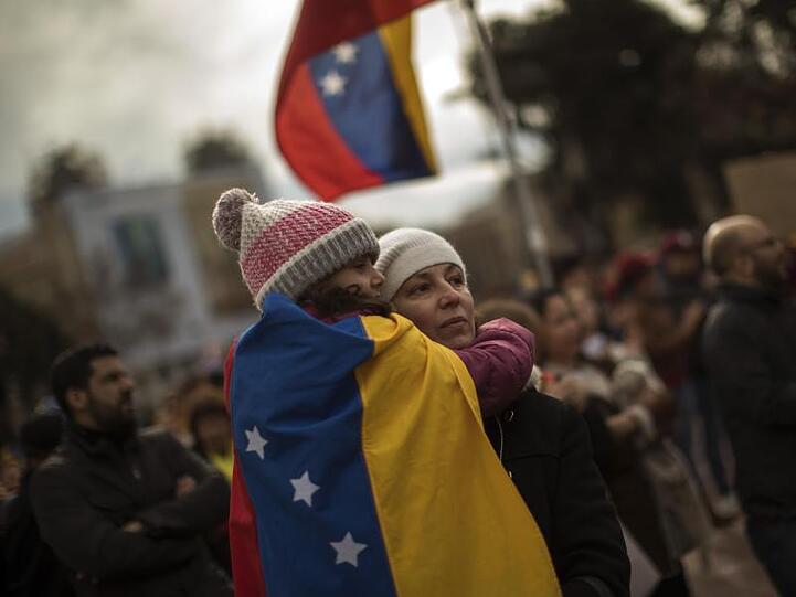 Protestveranstaltung gegen Maduro in Barcelona.