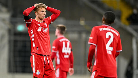 Pure Enttäuschung: Fiete Arp nach der 0:1-Niederlage des FC Bayern II gegen Hansa Rostock.