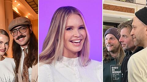 Best Brands Awards 2024 mit (v.l.) Fabio Knez, Elle Macpherson und Sportfreunde Stiller.
