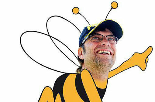 Jürgen Klopp, Chef der Schwarz-Gelben, als Biene Maja.