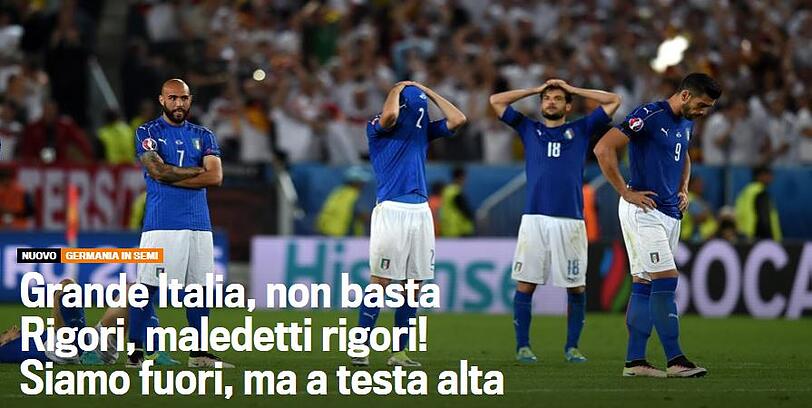 Die Gazzetta dello Sport schreibt: "Verdammte Elfmeter".