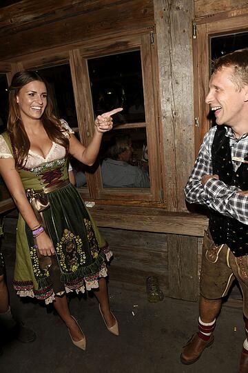 Lachten viel zusammen: Laura Wontorra und Oliver Pocher.