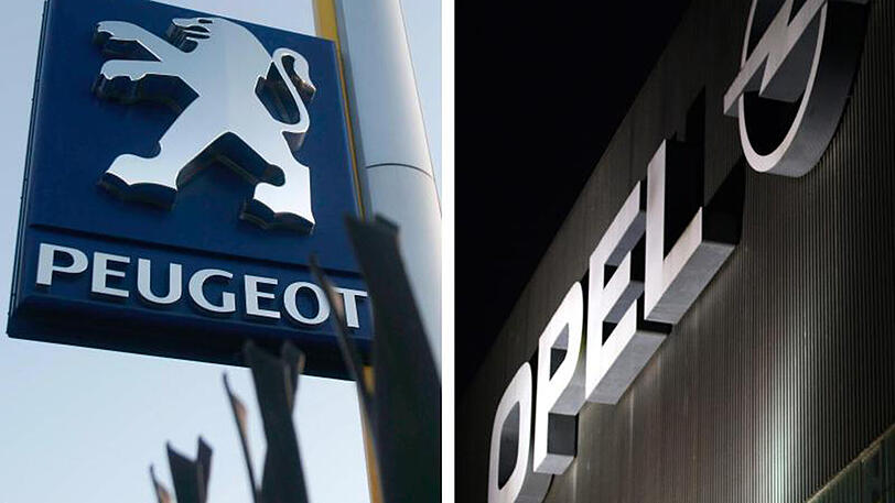 Logos von Peugeot und Opel: Der an Opel interessierte französische PSA legt heute seine Geschäftszahlen für 2016 vor.