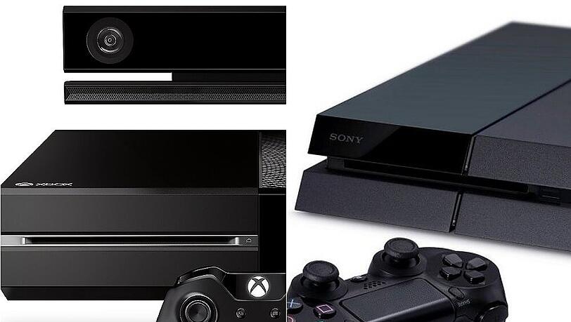 Links die Xbox One, rechts Sonys Playstation 4 Links die Xbox One, rechts Sonys Playstation 4