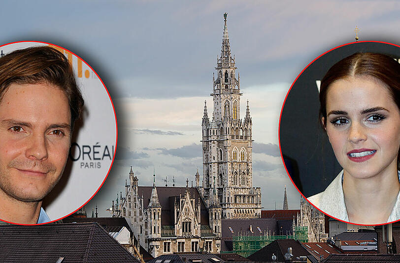Drehen einen Film in München: Emma Watson und Daniel Brühl.