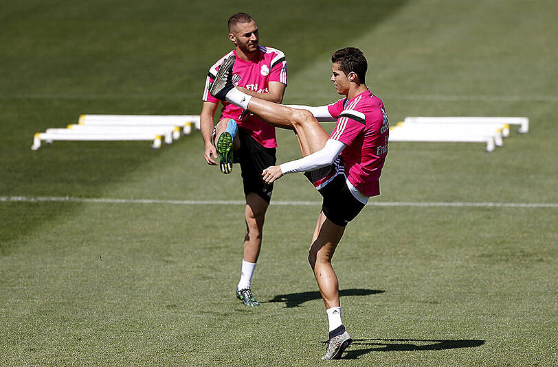 Real-Stars unter sich: Karim Benzema (hinten) und Cristiano Ronaldo.
