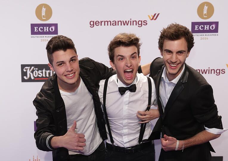 Robin Wick, David Petre und   Marc Aurel Zeeb (l-r) der Boyband Tie-up
