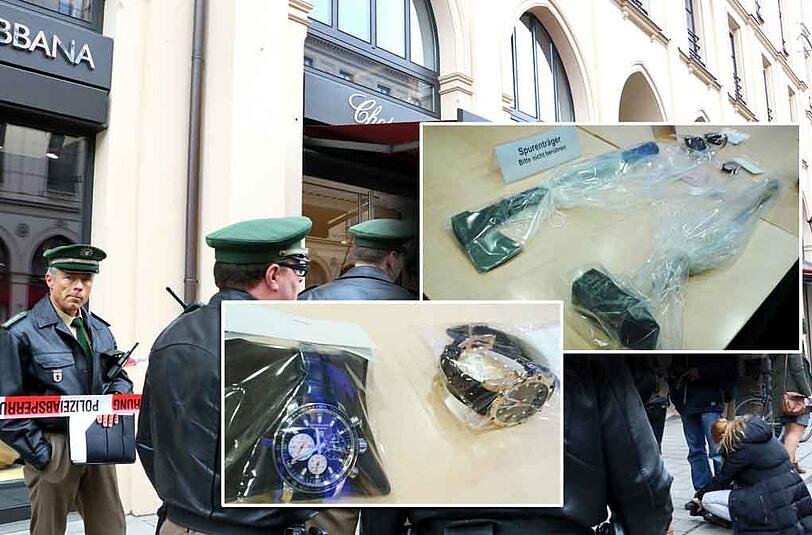 Axt und Vorschlaghammer: Mit diesen Werkzeugen haben die Räuber den Juwelier Chopard überfallen. Die Bilder.