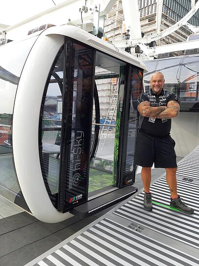 Extremsportler Franz Müllner will das "Hi-Sky" aus eigener Muskelkraft bewegen.