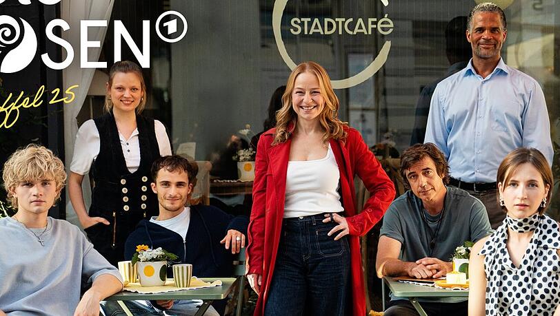 Das Ensemble der 25. Staffel "Rote Rosen" (v.l.): Jonathan Fölster, Edda Lina Janz, Maurizio Magno, Theresa Scholze, Nils Brunkhorst, Philip Bender und Greta Geyer. Das Ensemble der 25. Staffel "Rote Rosen" (v.l.): Jonathan Fölster, Edda Lina Janz, Maurizio Magno, Theresa Scholze, Nils Brunkhorst, Philip Bender und Greta Geyer.