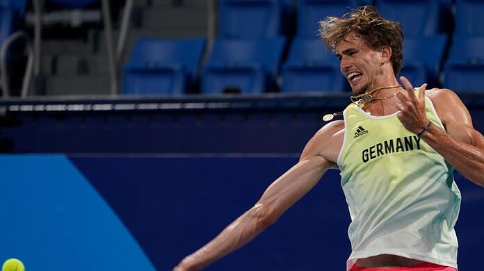Alexander Zverev beim Training in Tokio.