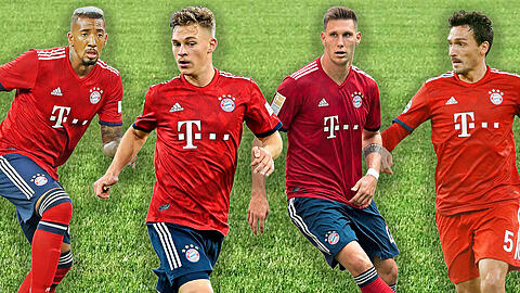 Die Abwehr der Bayern um Jérôme Boateng, Joshua Kimmich, Niklas Süle und Mats Hummels (v.l.) offenbart in dieser Saison unerwartete Schwächen.