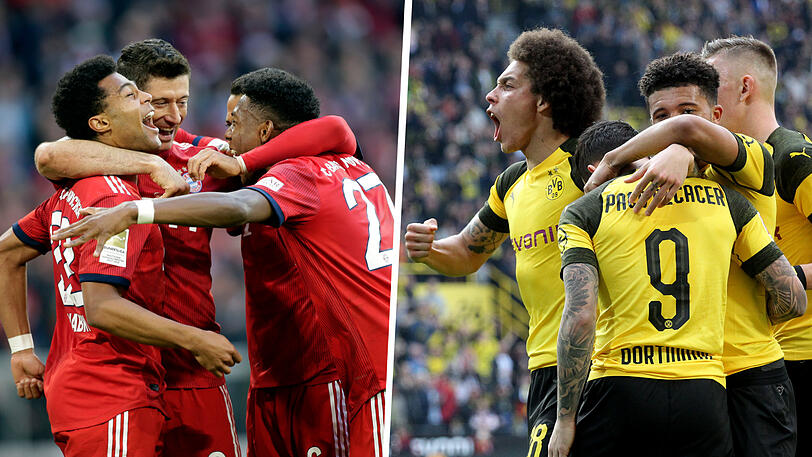 Diese Saison hat sich die Meisterschaft zwischen dem FC Bayern (l.) und Borussia Dortmund erst am letzten Spieltag entschieden.