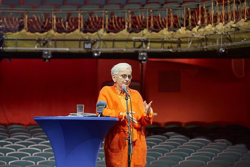 Intendantin Barbara Mundel bei der Spielzeitvorstellung vor wenigen Tagen in den Kammerspielen