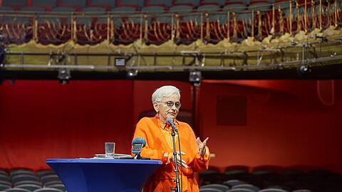 Intendantin Barbara Mundel bei der Spielzeitvorstellung vor wenigen Tagen in den Kammerspielen