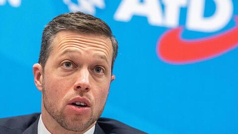 Der Parlamentarische Geschäftsführer Christoph Maier spricht bei einer Pressekonferenz. Foto: Armin Weigel/dpa/Archivbild