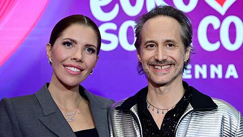 Victoria Swarovski und Michael Ostrowski moderieren den ESC im Mai in Wien - am Donnerstag wurden sie offiziell pr&auml;sentiert.