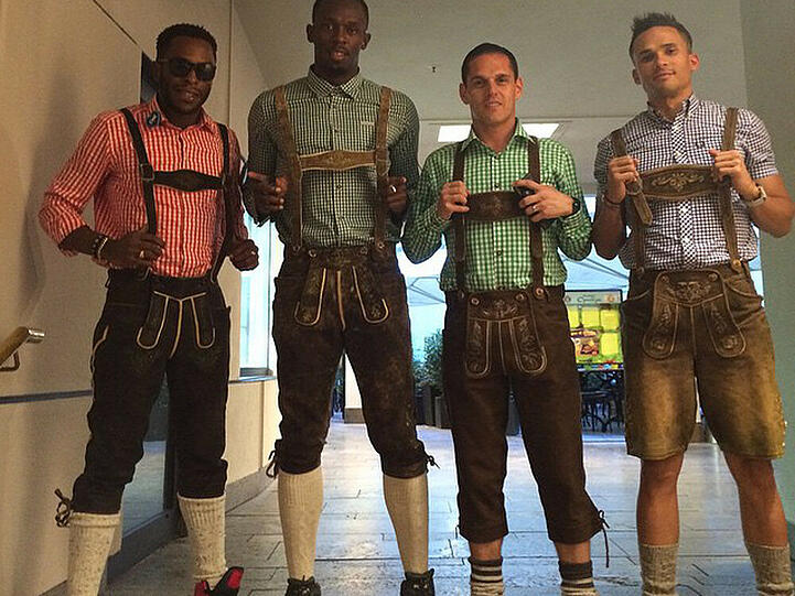 Stramme Wadeln: Usain Bolt und seine Freunde sind bereit für die Wiesn