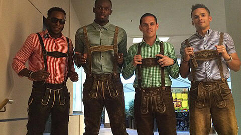 Stramme Wadeln: Usain Bolt und seine Freunde sind bereit für die Wiesn
