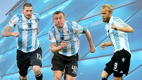 Das Offensiv-Trio des TSV 1860 (v.l.n.r.): Sascha Mölders, Ivica Olic und Christian Gytkjaer.