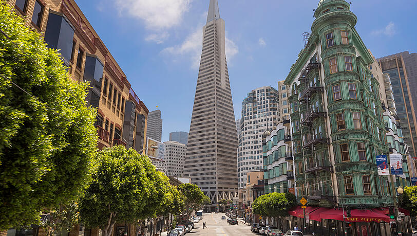 Die Transamerica Pyramide gilt als Sehensw&uuml;rdigkeit von San Francisco: In das Wahrzeichen hat unter anderem die BVK Pensionsgeld investiert.