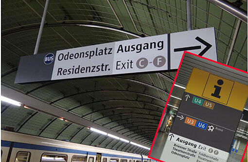 Da geht's zum Exit C-F - alles klar? Wer dem Buchstabensalat im Untergrund folgen will, muss erst einen Blick auf den Umgebungsplan werfen.