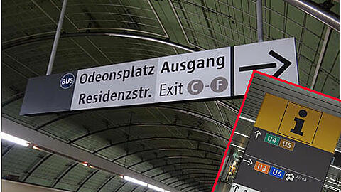 Da geht's zum Exit C-F - alles klar? Wer dem Buchstabensalat im Untergrund folgen will, muss erst einen Blick auf den Umgebungsplan werfen.