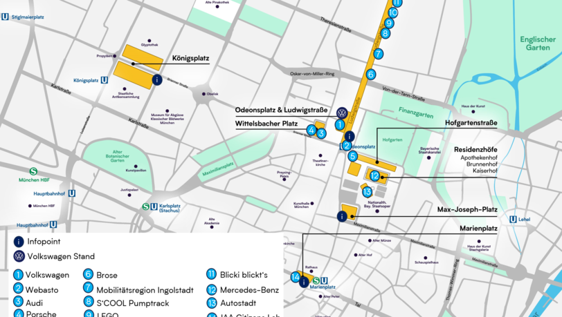 An diesen Ort in München präsentieren sich die IAA-Aussteller.