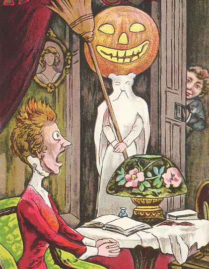 Halloween in seiner heutigen Form ist dagegen zur Zeit der irischen Renaissance um 1830 entstanden. Als im Laufe des 19. Jahrhunderts viele Iren in die USA emigrierten, fand auch die Tradition den Weg über den Atlantik. Diese amerikanische Postkarte stammt aus dem Jahr 1910 und zeigt, dass es schon damals zu "Bubenstreichen" kam. Halloween in seiner heutigen Form ist dagegen zur Zeit der irischen Renaissance um 1830 entstanden. Als im Laufe des 19. Jahrhunderts viele Iren in die USA emigrierten, fand auch die Tradition den Weg über den Atlantik. Diese amerikanische Postkarte stammt aus dem Jahr 1910 und zeigt, dass es schon damals zu "Bubenstreichen" kam.