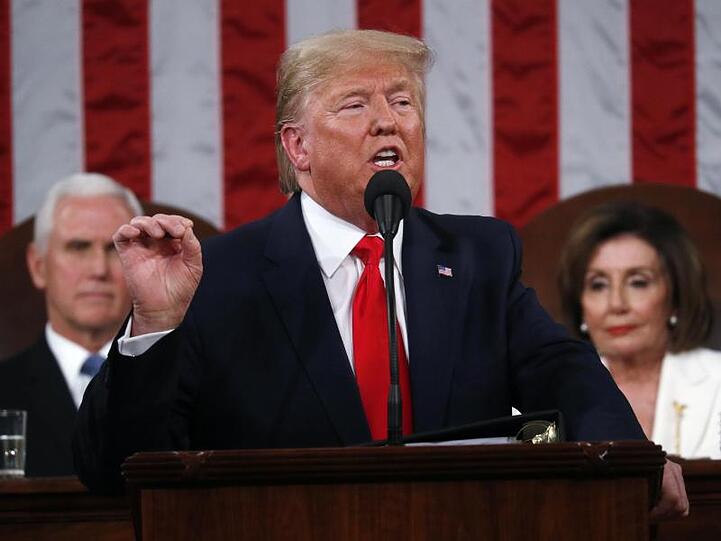 US-Präsident Donald Trump hält im Kongress seine Rede zu Lage der Nation.