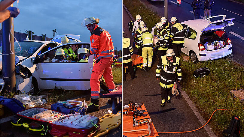 Aus bislang ungeklärter Ursache fuhr eine 40-Jährige am Mittwoch gegen einen Laternenmast.