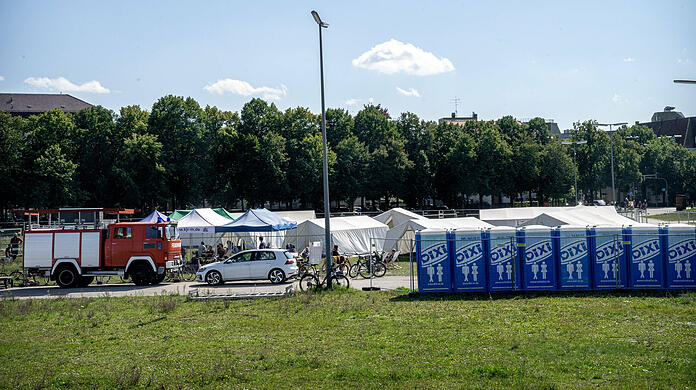 Das Klimacamp auf der Theresienwiese.
