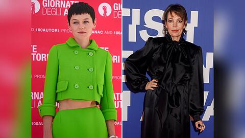 Emma Corrin (l.) und Olivia Colman sind Teil der Netflix-Adaption von "Stolz und Vorurteil".