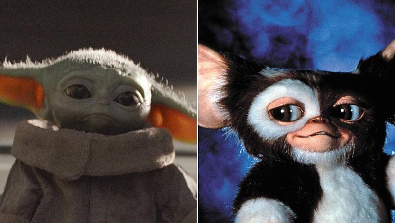 Baby Yoda von "The Mandalorian" und Gizmo von den "Gremlins".