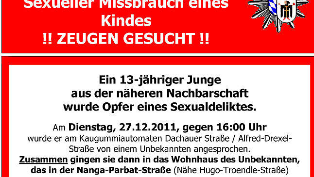 Das Fahndungsplakat der Polizei Das Fahndungsplakat der Polizei