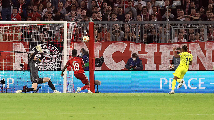 Der späte Ausgleichstreffer von Samuel Chukwueze besiegelte das Aus des FC Bayern in der Champions League.