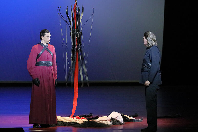 André Schuen als Wolfram mit Klaus Florian Vogt als Tannhäuser.