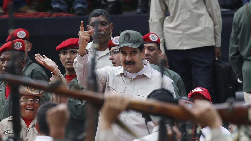 Venezuelas Staatschef Nicolás Maduro in Caracas. Venezuelas Staatschef Nicolás Maduro in Caracas.
