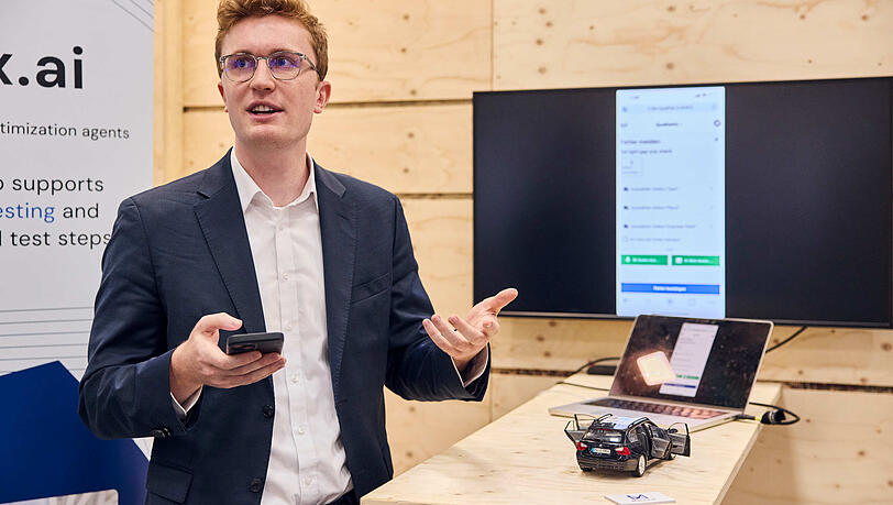 Nathan Gruber, Gründer von "Manex AI" aus München, hat ein KI-Programm für Autohersteller entwickelt. Nathan Gruber, Gründer von "Manex AI" aus München, hat ein KI-Programm für Autohersteller entwickelt.