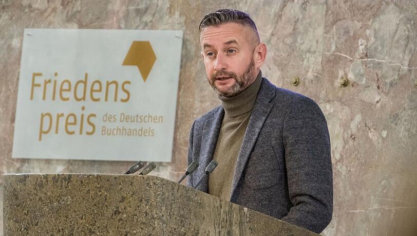 Serhij Schadan bei der Friedenspreis-Verleihung in Frankfurt am Main.