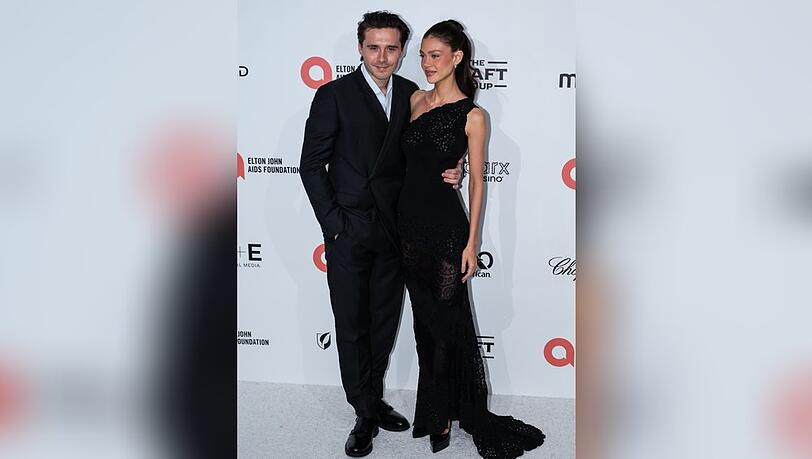 Brooklyn Beckham und seine Frau Nicola nahmen an der jährlichen Oscar-Viewing-Party der Elton John AIDS Foundation teil. Brooklyn Beckham und seine Frau Nicola nahmen an der jährlichen Oscar-Viewing-Party der Elton John AIDS Foundation teil.