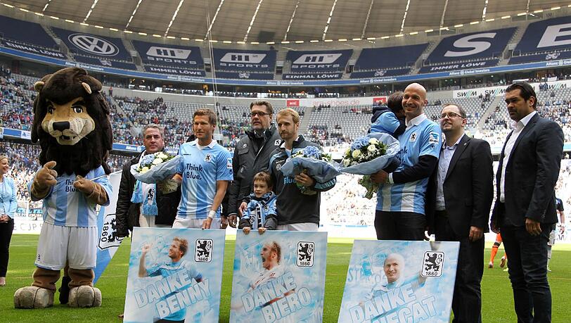 Benny Lauth, Daniel Bierofka und Necat Aygün werden verabschiedet beim TSV 1860 München.