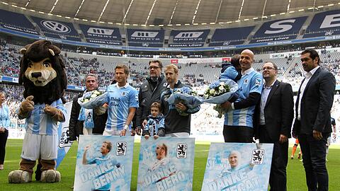 Benny Lauth, Daniel Bierofka und Necat Aygün werden verabschiedet beim TSV 1860 München.