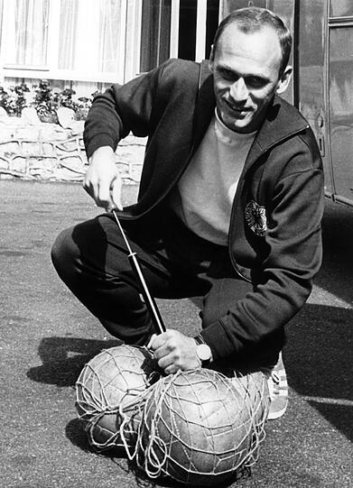 Udo Lattek, damals Co-Trainer der deutschen Fußballnationalmannschaft, am 9. Juli 1966.