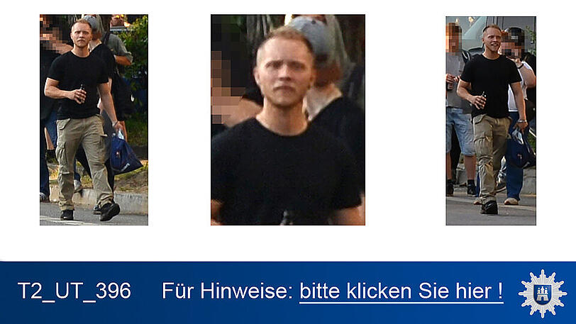 Nach diesen Personen wird öffentlich gefahndet. Die Polizei in Hamburg wird erreicht unter 040/4286-76543.