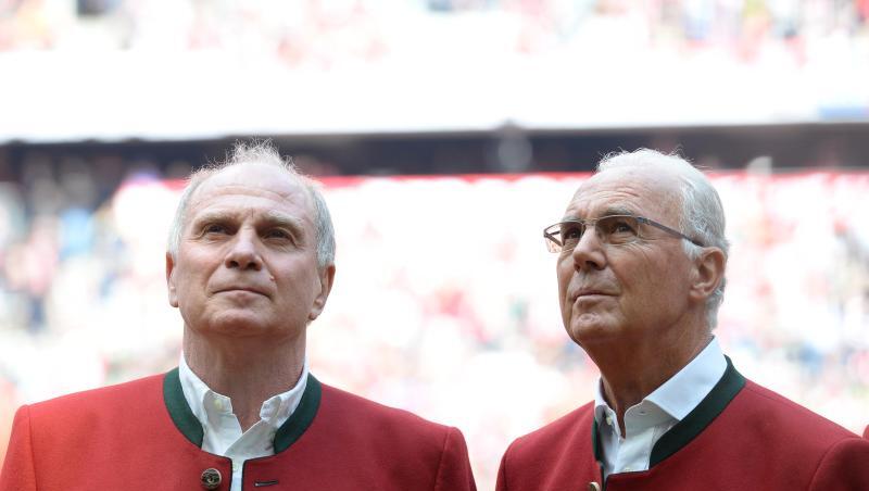 Wollen Bayerns Geisterspiel gegen Frankfurt live im Stadion verfolgen: Uli Hoeneß (l) und Franz Beckenbauer. Wollen Bayerns Geisterspiel gegen Frankfurt live im Stadion verfolgen: Uli Hoeneß (l) und Franz Beckenbauer.