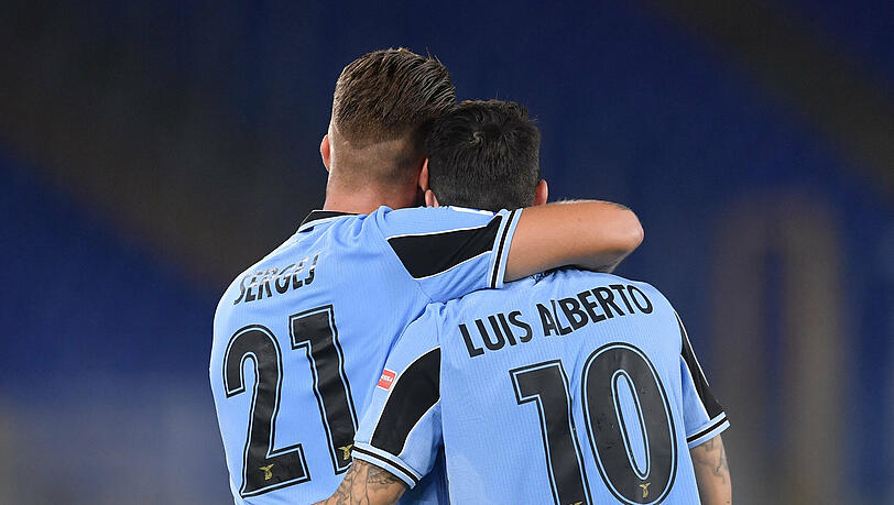 Mittelfeld-Duo von Lazio Rom: Luis Albert und Sergej Milinkovic-Savic Mittelfeld-Duo von Lazio Rom: Luis Albert und Sergej Milinkovic-Savic